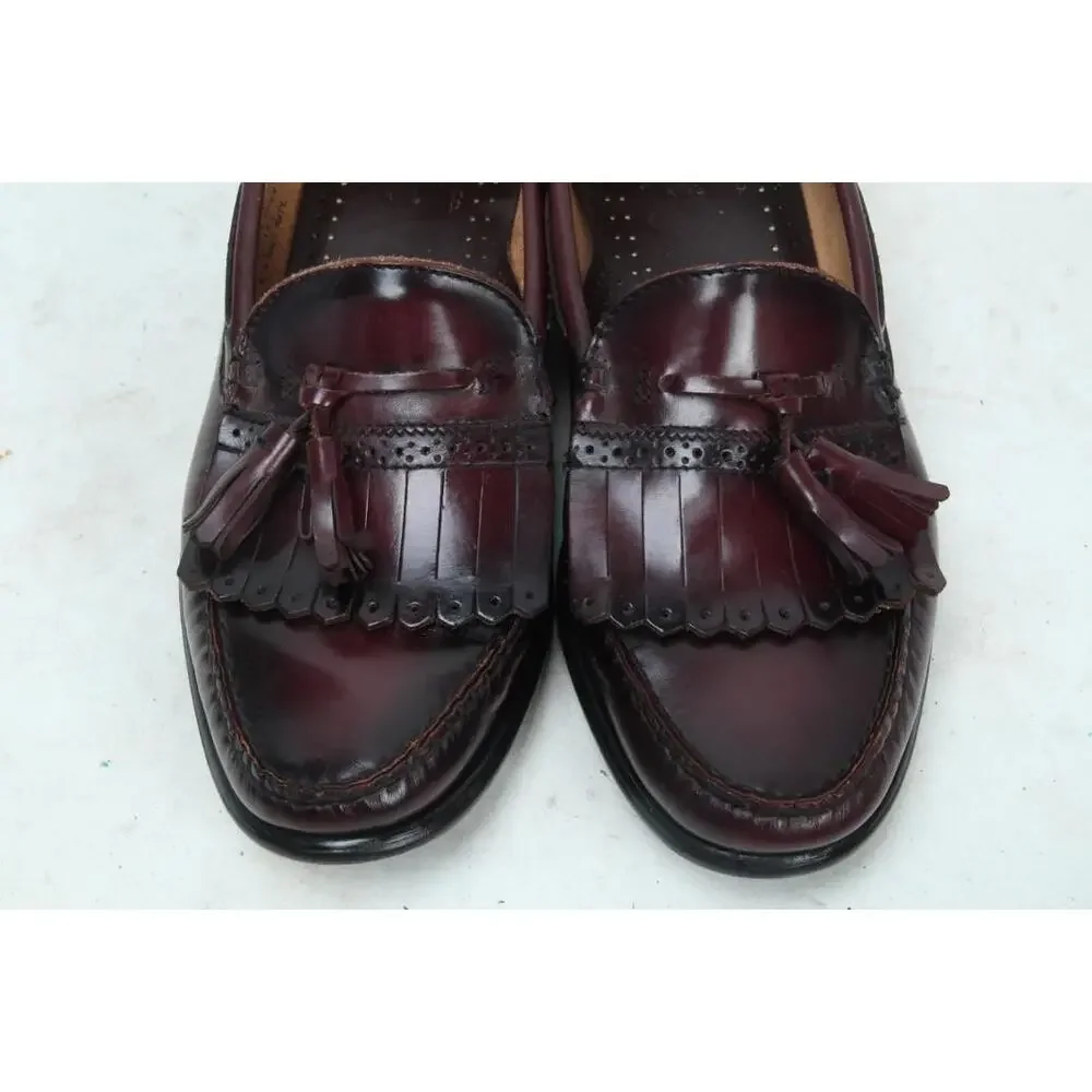 G.H. Bass & Co. Weejuns Burgundy Leather Kiltie Tassel Loafers shoes 9 D